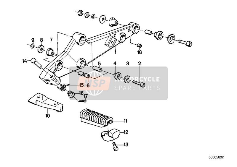 BMW K 100 RS 83 (0502,0503,0513) 1988 Placa d.descansa-pies/desc.-pies delant. para un 1988 BMW K 100 RS 83 (0502,0503,0513)