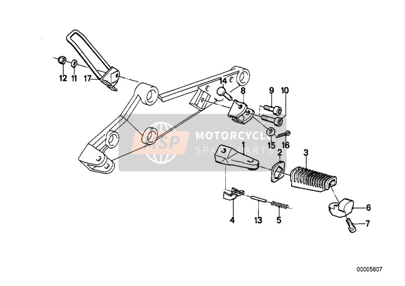 BMW K 100 RS 83 (0502,0503,0513) 1985 FOOTPEG PLATE/REAR FOOTPEG for a 1985 BMW K 100 RS 83 (0502,0503,0513)