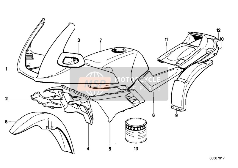 BMW K 100 RS 83 (0502,0503,0513) 1983 Pieces peintes   575 rot pour un 1983 BMW K 100 RS 83 (0502,0503,0513)