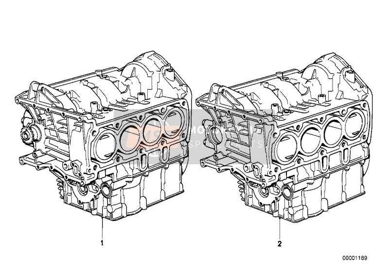 SHORT ENGINE/CRANK CASE WITH PISTONS