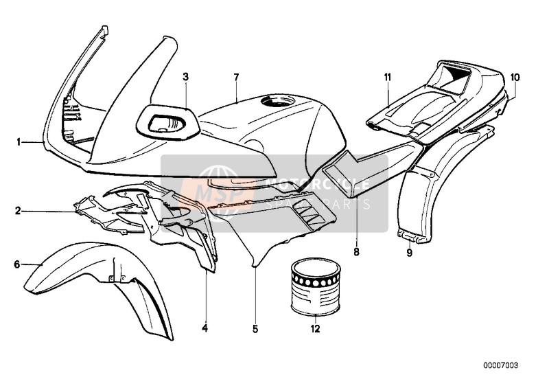 BMW K 100 RS 83 (0502,0503,0513) 1983 Pieces peintes   605 madison pour un 1983 BMW K 100 RS 83 (0502,0503,0513)