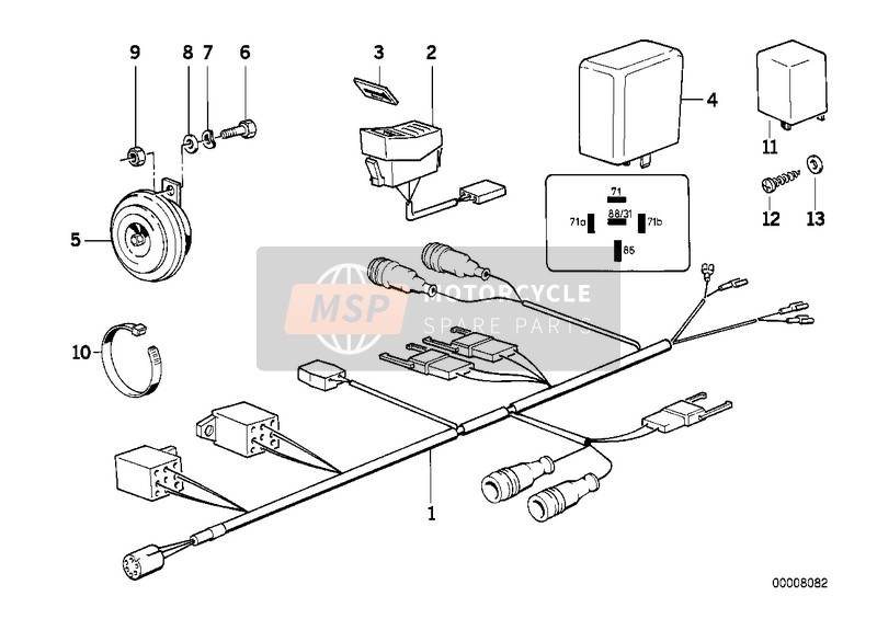 BMW K 100 RS 83 (0502,0503,0513) 1983 Luce p avvisatore a suoni interval. per un 1983 BMW K 100 RS 83 (0502,0503,0513)