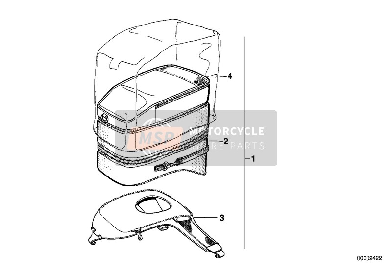 BMW K 100 RS 83 (0502,0503,0513) 1983 Borsa sul lato serbatoio per un 1983 BMW K 100 RS 83 (0502,0503,0513)