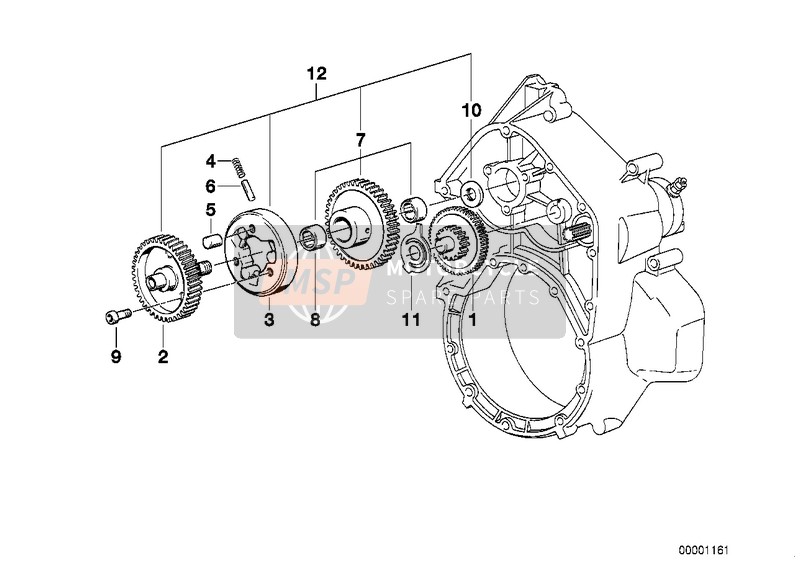 BMW K 100 RS 83 (0502,0503,0513) 1983 Arbre intermédiaire pour un 1983 BMW K 100 RS 83 (0502,0503,0513)