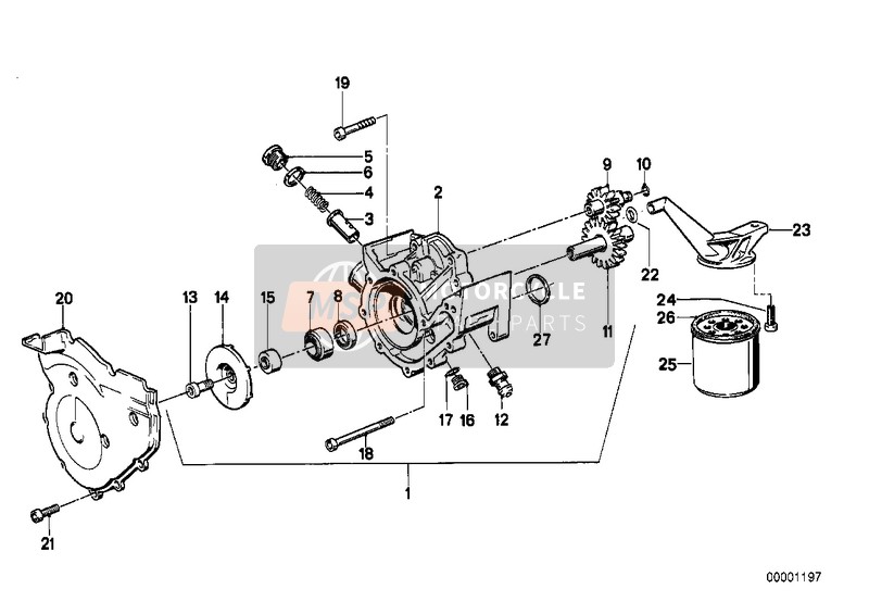 BMW K 100 RS 83 (0502,0503,0513) 1989 WATERPUMP/OILPUMP - OIL FILTER 1 for a 1989 BMW K 100 RS 83 (0502,0503,0513)