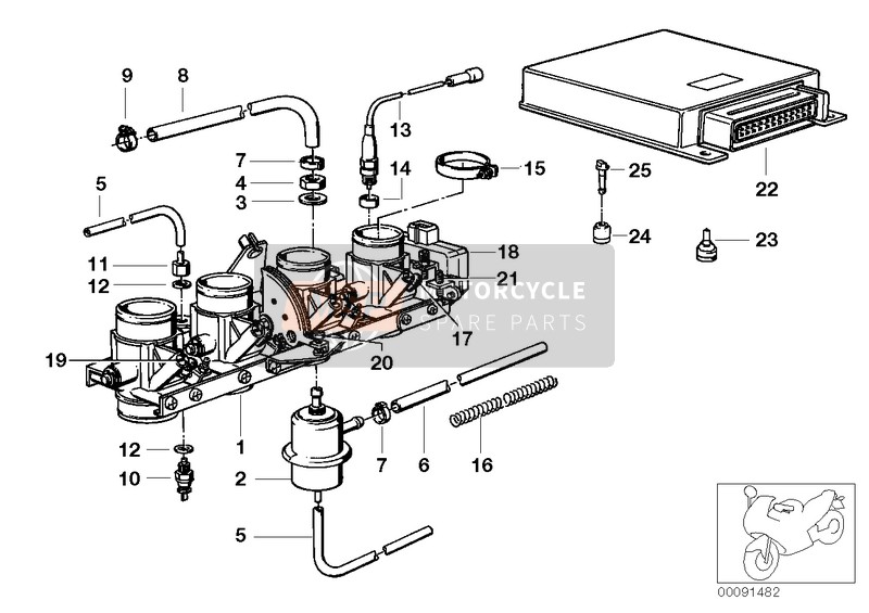 BMW K 100 RS 83 (0502,0503,0513) 1983 Carter de volet de depart/boitier de cde pour un 1983 BMW K 100 RS 83 (0502,0503,0513)