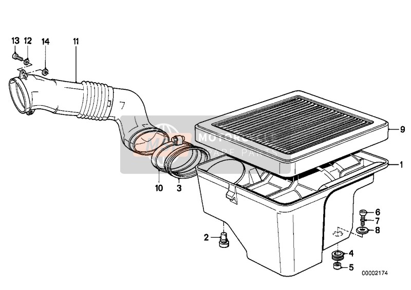 Caja inferior del filtro de aire