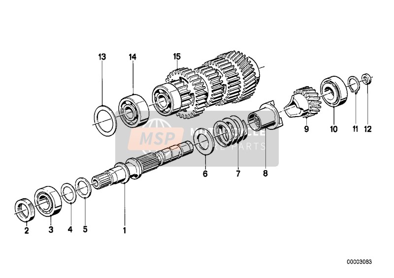 BMW K 100 RS 83 (0502,0503,0513) 1989 SPEED TRANSMISSION-DRIVE SHAFT for a 1989 BMW K 100 RS 83 (0502,0503,0513)