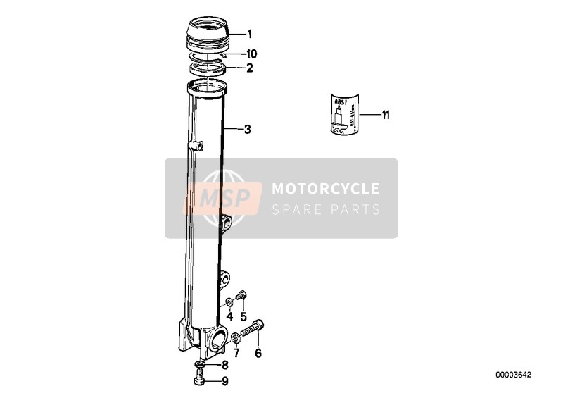 BMW K 100 RS 83 (0502,0503,0513) 1983 Tube glissant pour un 1983 BMW K 100 RS 83 (0502,0503,0513)