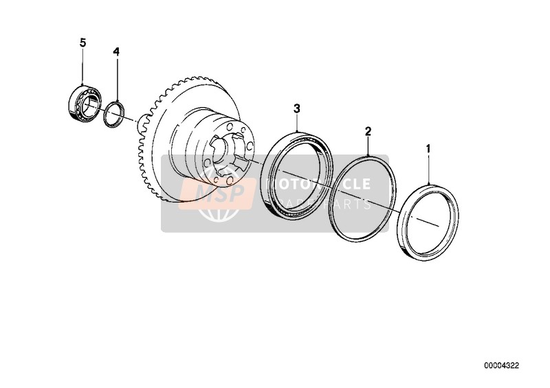 BMW K 100 RS 83 (0502,0503,0513) 1983 Couronne de differ.et bagues entretoise pour un 1983 BMW K 100 RS 83 (0502,0503,0513)