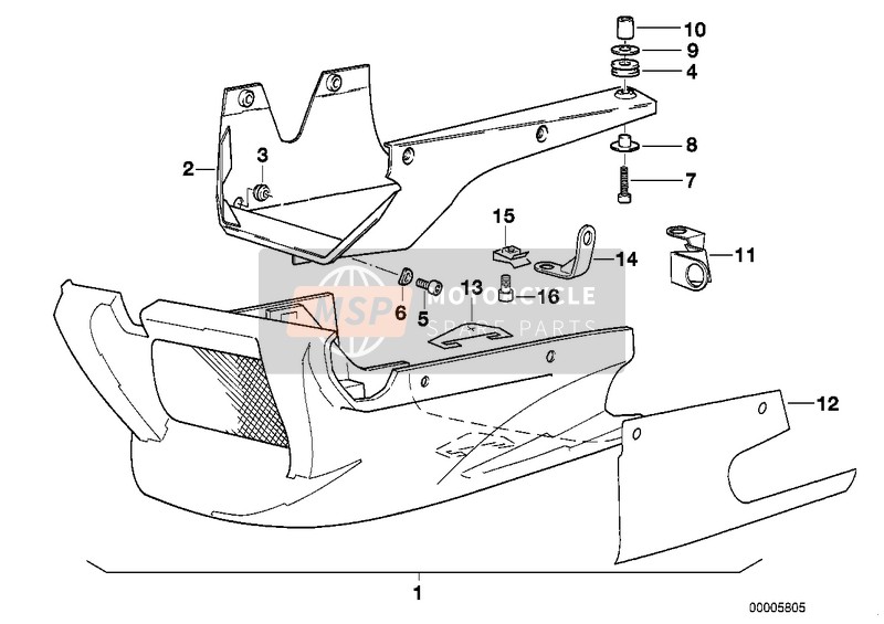 BMW K 100 RT 84 (0504,0505,0514) 1987 Conjunto de piezas de montaje para un 1987 BMW K 100 RT 84 (0504,0505,0514)