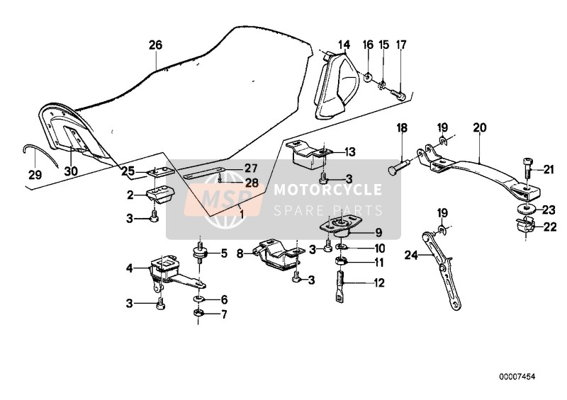 BMW K 100 RT 84 (0504,0505,0514) 1985 Sedile confortevole 2 per un 1985 BMW K 100 RT 84 (0504,0505,0514)