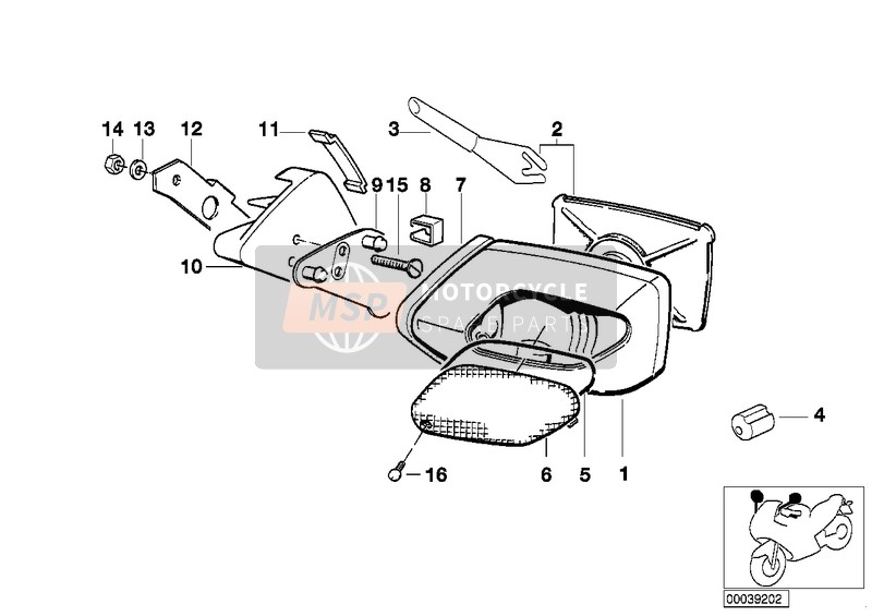 BMW K 100 RS (0523,0533) 1991 MIRROR for a 1991 BMW K 100 RS (0523,0533)