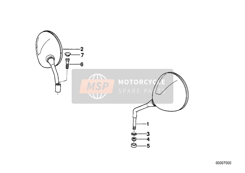 BMW K 1 (0525,0535) 1992 MIRROR for a 1992 BMW K 1 (0525,0535)