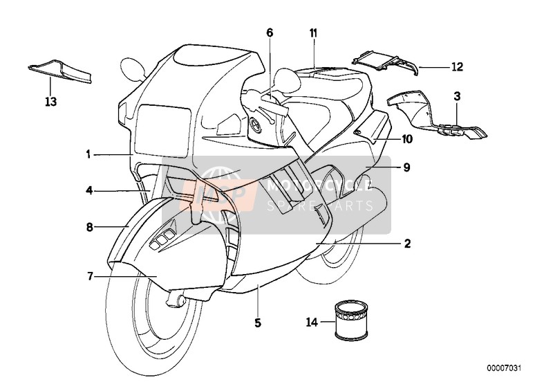 BMW K 1 (0525,0535) 1988 Partes barnizadas 658 marrakeschrot para un 1988 BMW K 1 (0525,0535)