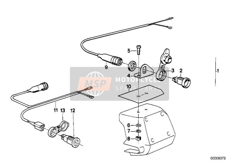 BMW K 1 (0525,0535) 1992 Kit de montage de prise pour un 1992 BMW K 1 (0525,0535)