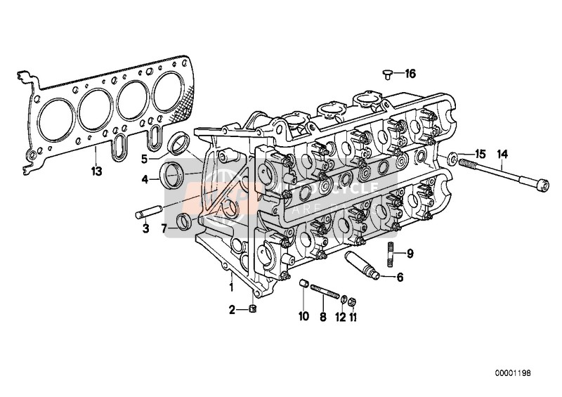 BMW K 1 (0525,0535) 1992 Culasse pour un 1992 BMW K 1 (0525,0535)