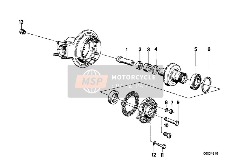 BMW R 100 /7T 1980 Pièces pour pont arrière pour un 1980 BMW R 100 /7T