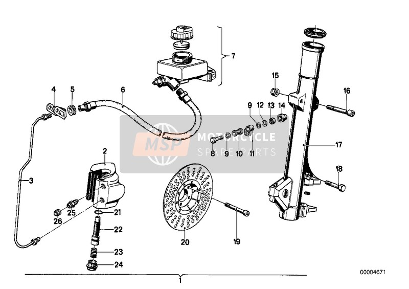 BMW R 100 /7T 1979 Kit de montage frein a double disque pour un 1979 BMW R 100 /7T