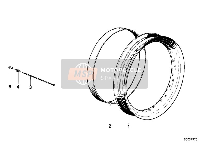 BMW R 100 /7T 1984 Ruota a raggi-cerchio/raggio per un 1984 BMW R 100 /7T