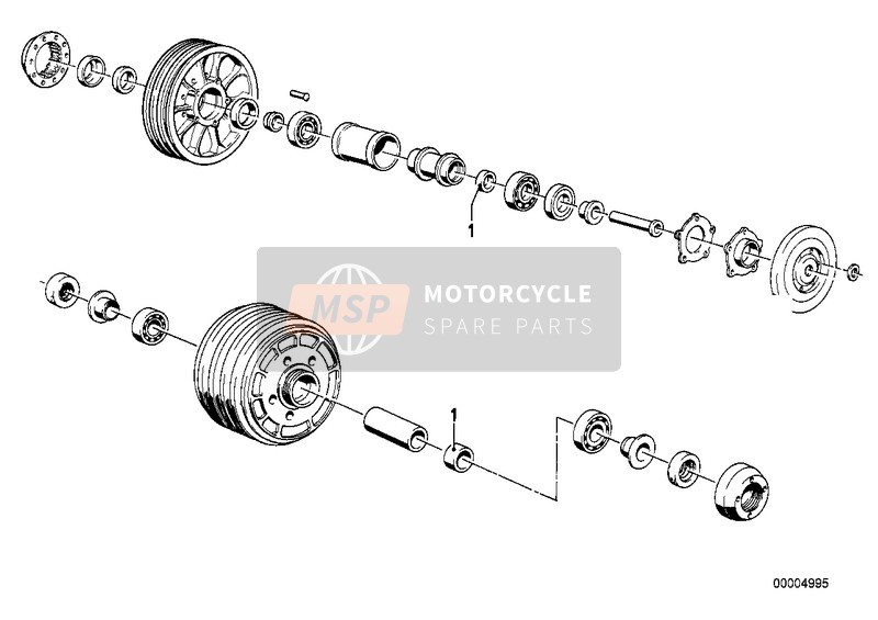 BMW R 100 /7T 1980 Ruota a raggi-rondella distanziatrice per un 1980 BMW R 100 /7T