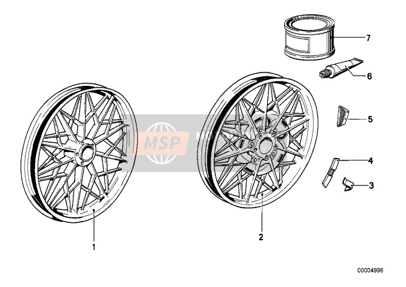 BMW R 100 /7T 1979 CAST IRON RIM SILVER for a 1979 BMW R 100 /7T