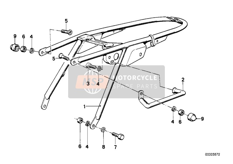 BMW R 100 /7T 1984 Telaio posteriore per un 1984 BMW R 100 /7T