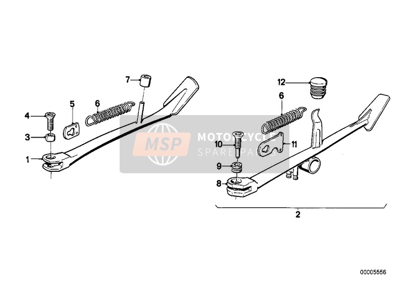 BMW R 100 /7T 1976 Cavalletto laterale per un 1976 BMW R 100 /7T