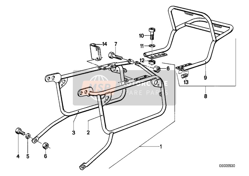 BMW R 100 /7T 1976 SET CASE HOLDER 1 for a 1976 BMW R 100 /7T