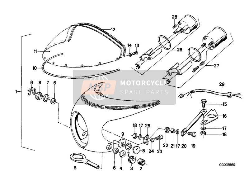 BMW R 100 /7T 1983 Inzetstel cockpitbekleding voor een 1983 BMW R 100 /7T