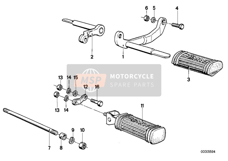 BMW R 100 /7T 1979 Reposapiés para un 1979 BMW R 100 /7T