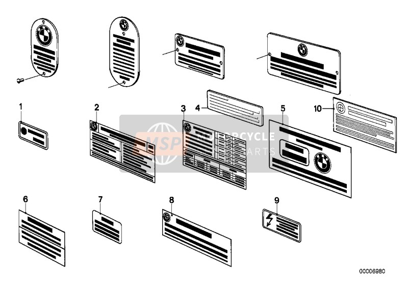 BMW R 100 /7T 1979 LABEL for a 1979 BMW R 100 /7T