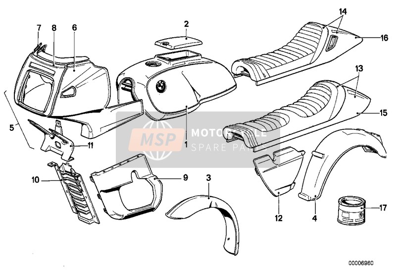 BMW R 100 /7T 1984 Parti verniciati 533 blau 3 per un 1984 BMW R 100 /7T