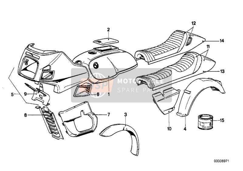 BMW R 100 /7T 1979 Pieces peintes   603 minzgrün hell 1 pour un 1979 BMW R 100 /7T