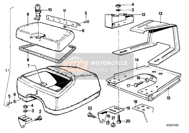 BMW R 100 /7T 1978 Caja para radiotelefono para un 1978 BMW R 100 /7T