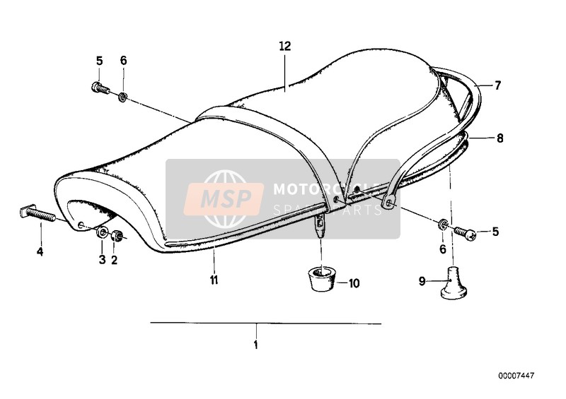 BMW R 100 /7T 1977 Panchina a due posti nero per un 1977 BMW R 100 /7T