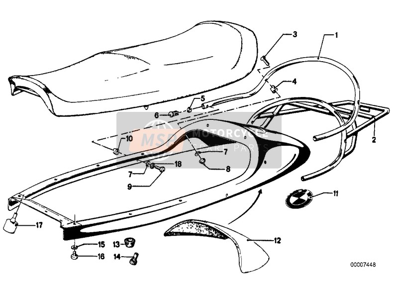 BMW R 100 /7T 1976 Porta bultos para un 1976 BMW R 100 /7T