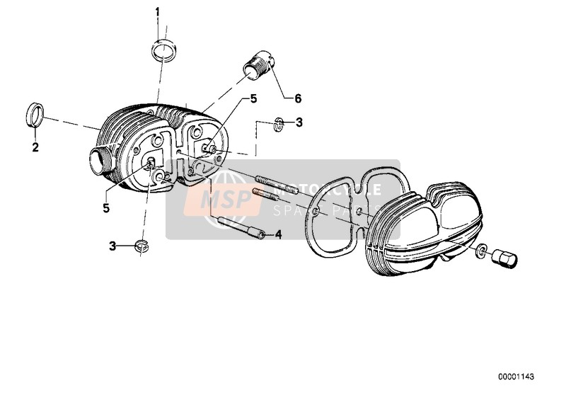 BMW R 100 /7T 1979 CYLINDER HEAD for a 1979 BMW R 100 /7T