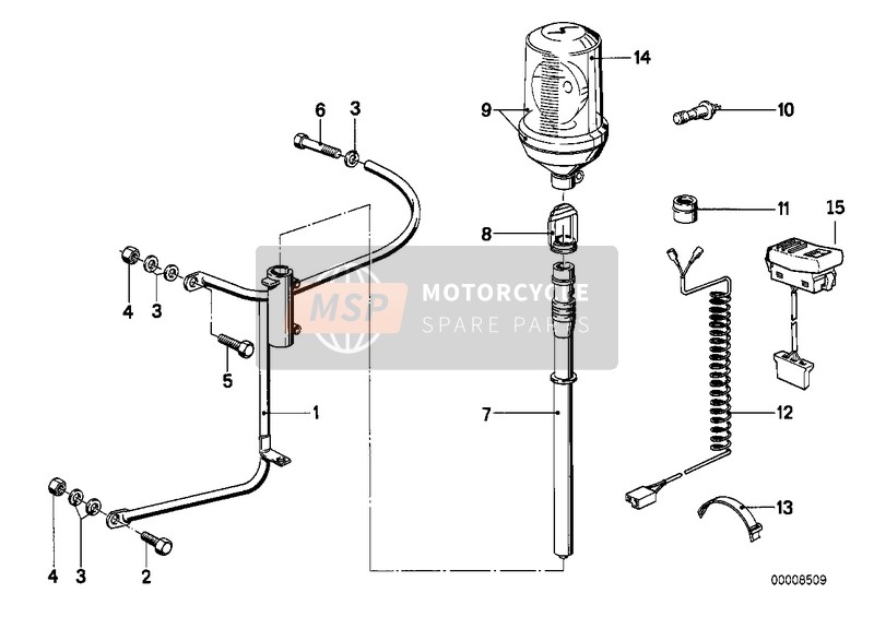 BMW R 100 /7T 1976 PRIORITY VEHICLE LIGHT for a 1976 BMW R 100 /7T