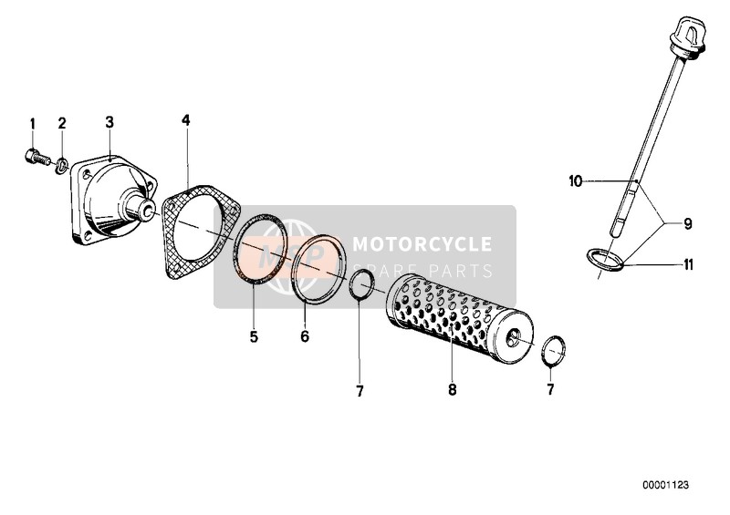 BMW R 100 /7T 1983 Ölfilter, Messtab für ein 1983 BMW R 100 /7T