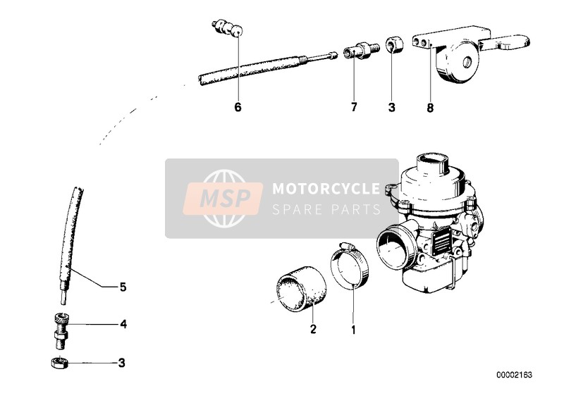 BMW R 100 /7T 1984 Vergaser-Starterzug für ein 1984 BMW R 100 /7T