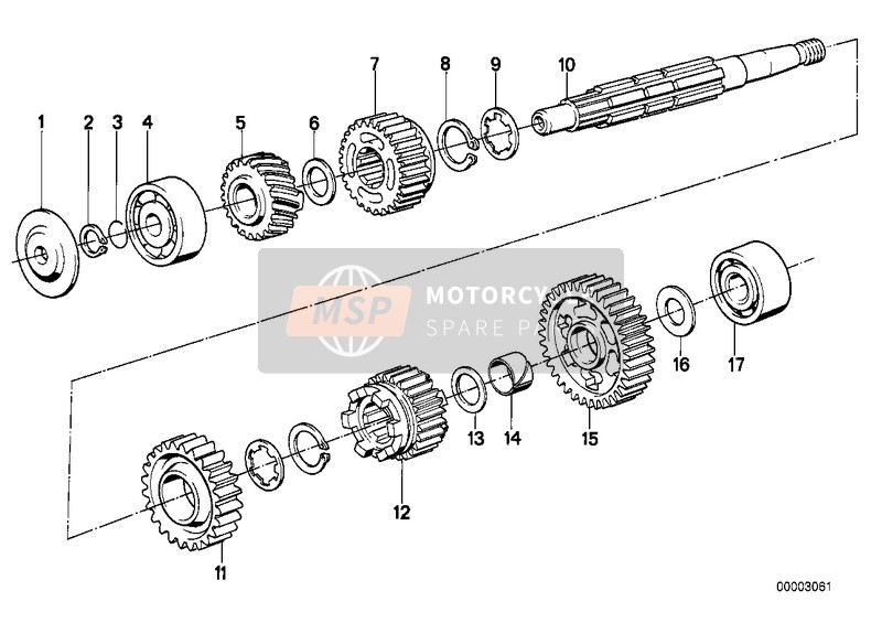 BMW R 100 /7T 1984 Arbre de sortie pour un 1984 BMW R 100 /7T