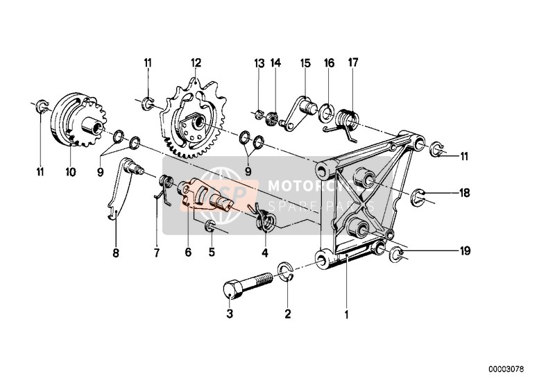 BMW R 100 /7T 1984 Schaltungsbetätigung innen/Schaltkurve für ein 1984 BMW R 100 /7T