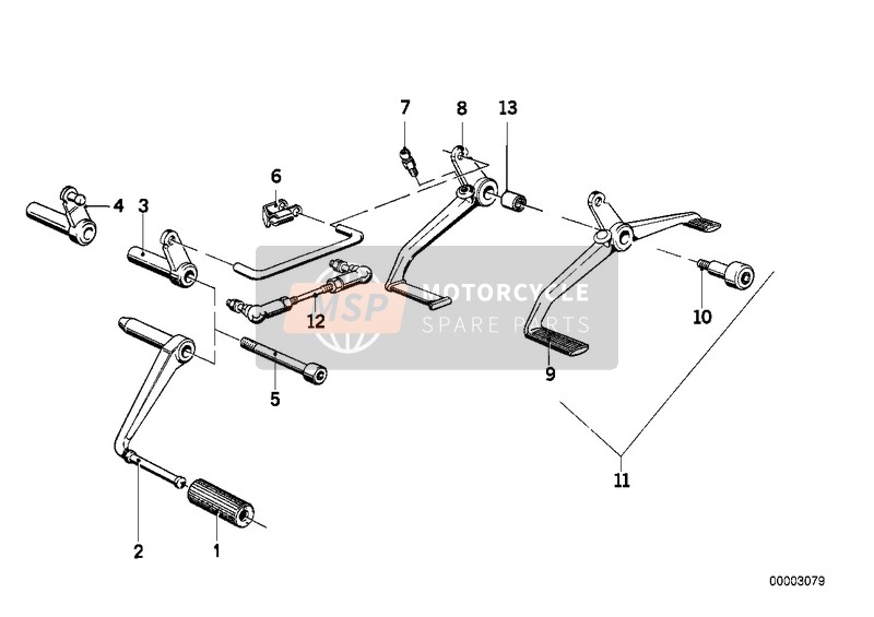 BMW R 100 /7T 1984 EXTERNAL SHIFTING PARTS/SHIFT LEVER for a 1984 BMW R 100 /7T