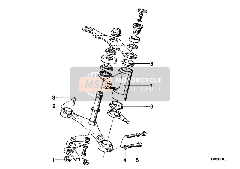 BMW R 100 /7T 1977 Gaffelbrug onder voor een 1977 BMW R 100 /7T