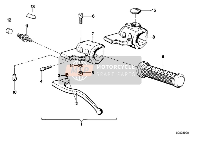 BMW R 100 /7T 1977 Handgreep links 1 voor een 1977 BMW R 100 /7T