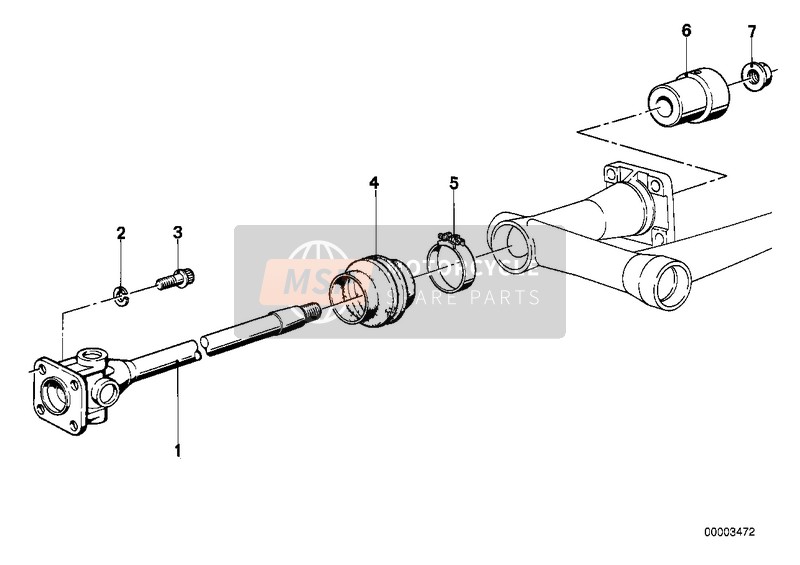 BMW R 100 /7T 1983 DRIVE SHAFT 1 for a 1983 BMW R 100 /7T