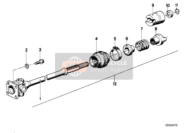 BMW R 100 /7T 1980 DRIVE SHAFT 2 for a 1980 BMW R 100 /7T