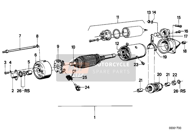 BMW R 100 CS 1979 Piezas individuales del motor de arranque para un 1979 BMW R 100 CS