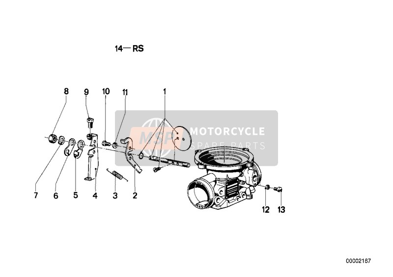 Carburateur/gasklepbediening